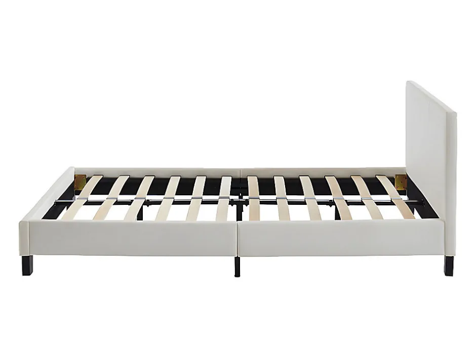 Vente-unique Lit 140 x 190 cm - Simili - Blanc - CORNELIUS II