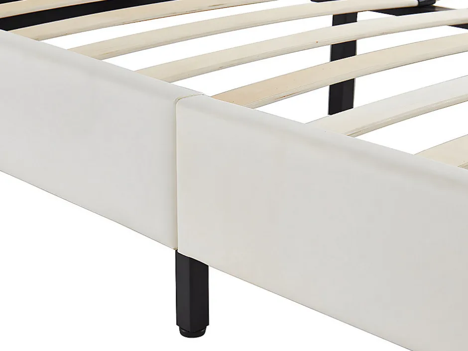 Vente-unique Lit 140 x 190 cm - Simili - Blanc - CORNELIUS II