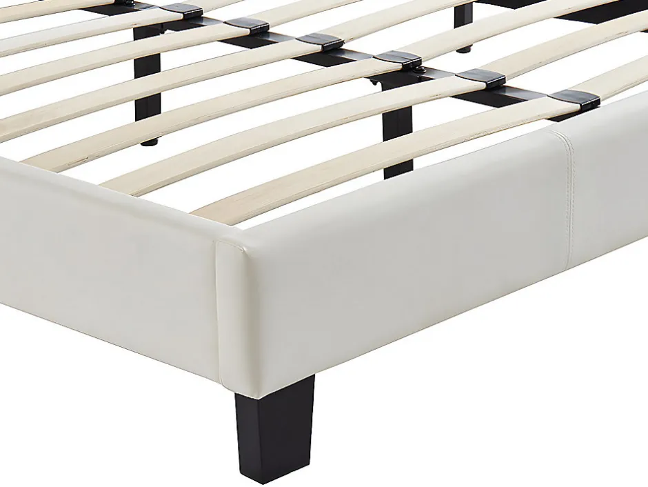 Vente-unique Lit 140 x 190 cm - Simili - Blanc - CORNELIUS II