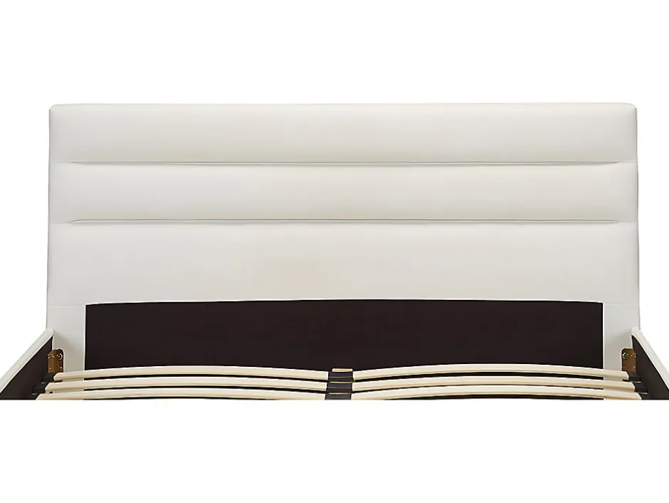 Vente-unique Lit 160 x 200 cm - Simili - Blanc + Matelas - FAUSTIN