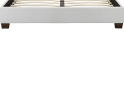 Vente-unique Lit 160 x 200 cm - Simili - Blanc + Matelas - FAUSTIN
