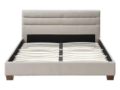 Vente-unique Lit 160 x 200 cm - Tissu - Beige - FAUSTIN Best