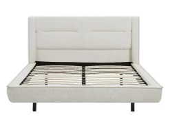 Vente-unique Lit 140 x 190 cm - Tissu bouclette - Beige - ISYDE