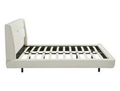 Vente-unique Lit 140 x 190 cm - Tissu bouclette - Beige - ISYDE