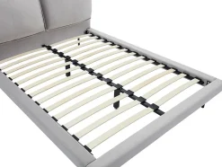 Vente-unique Lit 160 x 200 cm - Velours - Gris + Matelas - IBEDIA