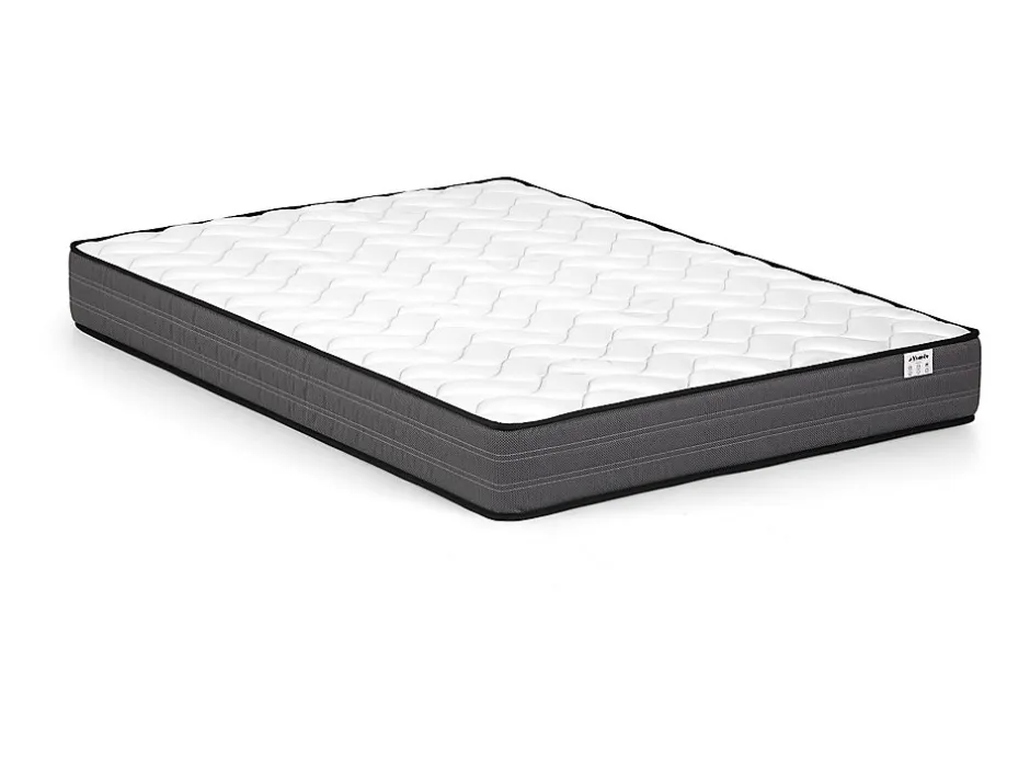 Vente-unique Lit 160 x 200 cm - Velours - Gris + Matelas - IBEDIA