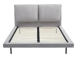 Vente-unique Lit 160 x 200 cm - Velours - Gris - IBEDIA Sale