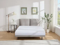 Vente-unique Lit 160 x 200 cm - Velours - Gris - IBEDIA Sale