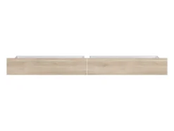 Vente-unique Lit 160 x 200 cm avec 4 tiroirs - Coloris : Naturel + Sommier + Matelas - TENALIA II