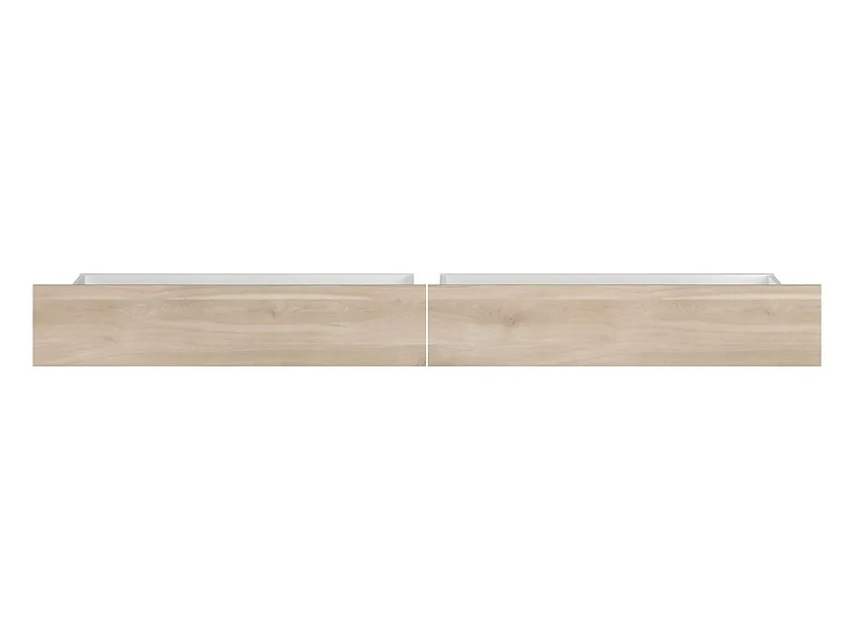 Vente-unique Lit 160 x 200 cm avec 4 tiroirs - Coloris : Naturel + Sommier + Matelas - TENALIA II