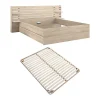 Vente-unique Lit 180 x 200 cm avec 4 tiroirs - Coloris : Naturel + Sommier - TENALIA
