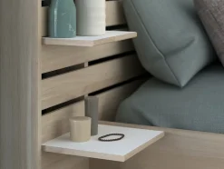 Vente-unique Lit 160 x 200 cm avec 4 tiroirs - Coloris : Naturel + Sommier - TENALIA II Outlet