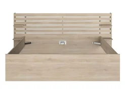 Vente-unique Lit 180 x 200 cm avec rangements - Coloris : Naturel + Sommier + Matelas - TENALIA