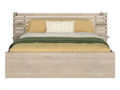 Vente-unique Lit 180 x 200 cm avec rangements - Coloris : Naturel + Sommier + Matelas - TENALIA