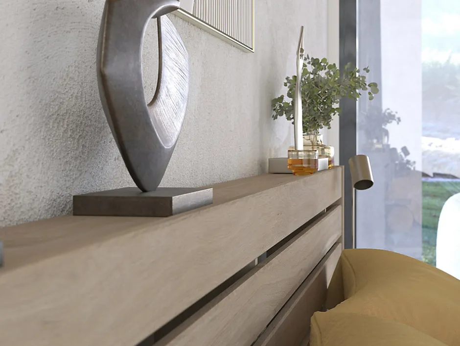 Vente-unique Lit 180 x 200 cm avec rangements - Coloris : Naturel + Sommier + Matelas - TENALIA