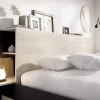 Vente-unique Lit 140 x 190 cm avec rangements - Coloris : Naturel et noir + Sommier + Matelas - KEROSIA Best