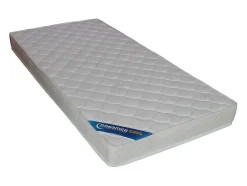 Vente-unique Lit 90 x 190 cm avec rangements - Coloris : Blanc et naturel + Sommier + Matelas - TAMADU