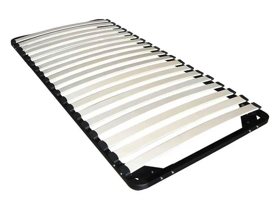 Vente-unique Lit 90 x 190/200 cm avec rangements - Blanc et naturel + Sommier - PAULETTE