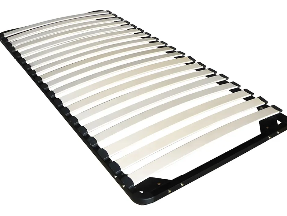Vente-unique Lit 90 x 190/200 cm avec rangements - Blanc et naturel + Sommier + Matelas - PAULETTE