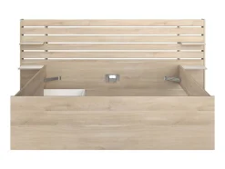 Vente-unique Lit 160 x 200 cm avec rangements - Coloris : Naturel + Sommier - TENALIA II