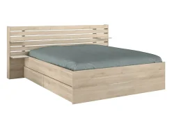 Vente-unique Lit 160 x 200 cm avec rangements - Coloris : Naturel - TENALIA II Hot
