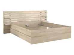 Vente-unique Lit 160 x 200 cm avec rangements - Coloris : Naturel - TENALIA II Hot