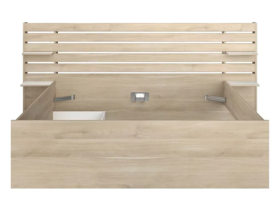 Vente-unique Lit 160 x 200 cm avec rangements - Coloris : Naturel - TENALIA II Hot