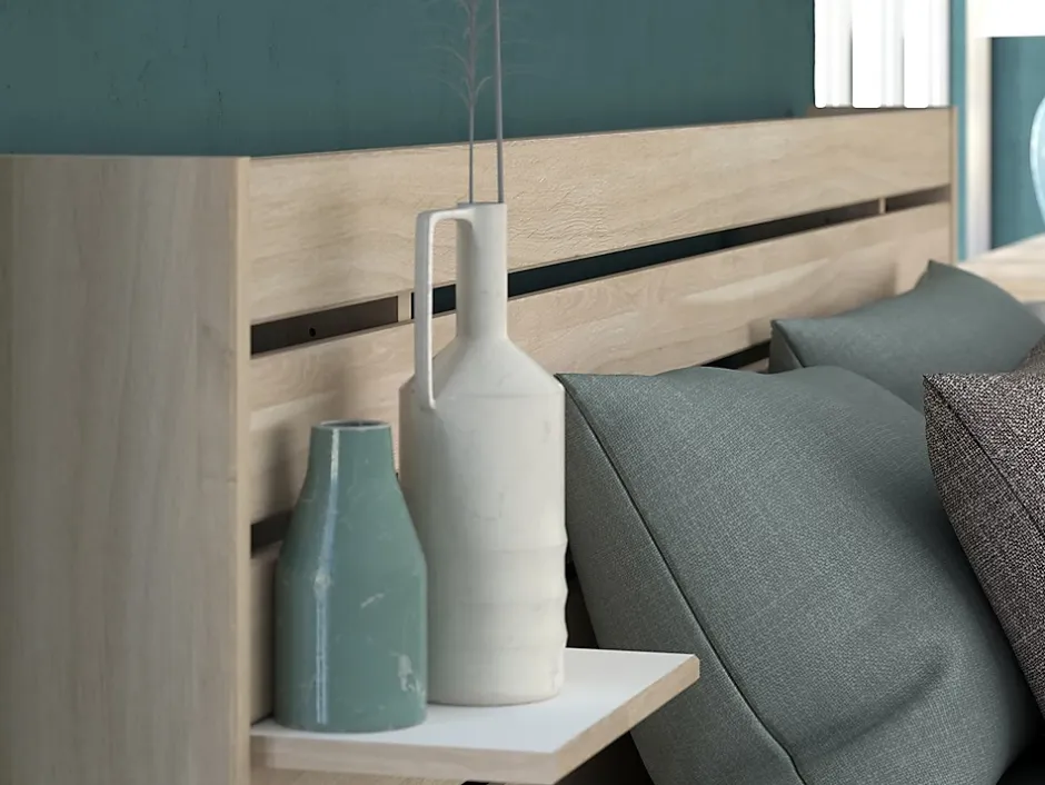 Vente-unique Lit 160 x 200 cm avec rangements - Coloris : Naturel - TENALIA II Hot