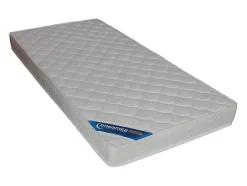 Vente-unique Lit 90 x 190 cm avec rangements - Coloris : Naturel et blanc + Sommier + Matelas - LOSTYA Best