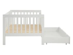 Vente-unique Lit 90 x 190 cm avec tiroir - Pin et MDF - Blanc + Matelas - PROVIATI