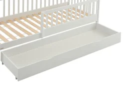 Vente-unique Lit 90 x 190 cm avec tiroir - Pin et MDF - Blanc + Matelas - PROVIATI