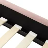 Vente-unique Lit 140 x 190 cm avec tête de lit ondulée - Velours - Vieux rose + Matelas - SAGALI Sale