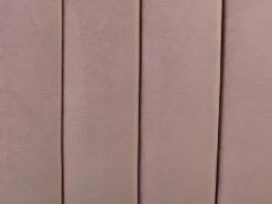 Vente-unique Lit 140 x 190 cm avec tête de lit ondulée - Velours - Vieux rose + Matelas - SAGALI Sale