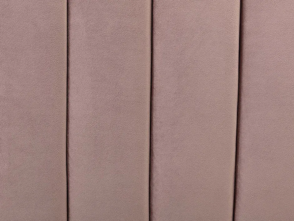 Vente-unique Lit 140 x 190 cm avec tête de lit ondulée - Velours - Vieux rose + Matelas - SAGALI Sale