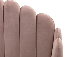 Vente-unique Lit 140 x 190 cm avec tête de lit ondulée - Velours - Vieux rose + Matelas - SAGALI Sale