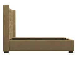 Vente-unique Lit 180 x 200 cm avec tête de lit capitonnée - Tissu - Beige + Matelas - MASSIMO II Sale
