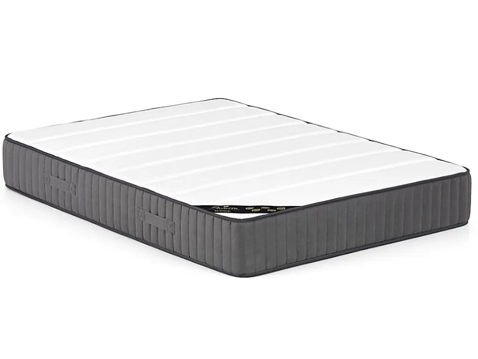 Vente-unique Lit 180 x 200 cm avec tête de lit capitonnée - Tissu - Beige + Matelas - MASSIMO II Sale