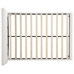 Gutent Lit adulte lit cadre à lattes en bois lit 140x190 cm lit rembourré lit pieds en fer Single sherpa beige New