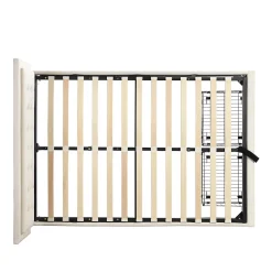 Gutent Lit adulte lit coffre lit 140x190 cm lit de rangement lit rembourré hydraulique lit 2 tiroirs lit double velours beige New
