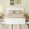 Gutent Lit adulte lit 160x200 cm avec 4 tiroirs Single pin blanc