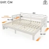 Gutent Lit adulte lit 90x200 cm lit de jour lit évolutif Single pin massif blanc Outlet