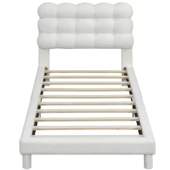 Gutent Lit adulte lit 90x200 cm lit plat lit rembourré Single blanc New