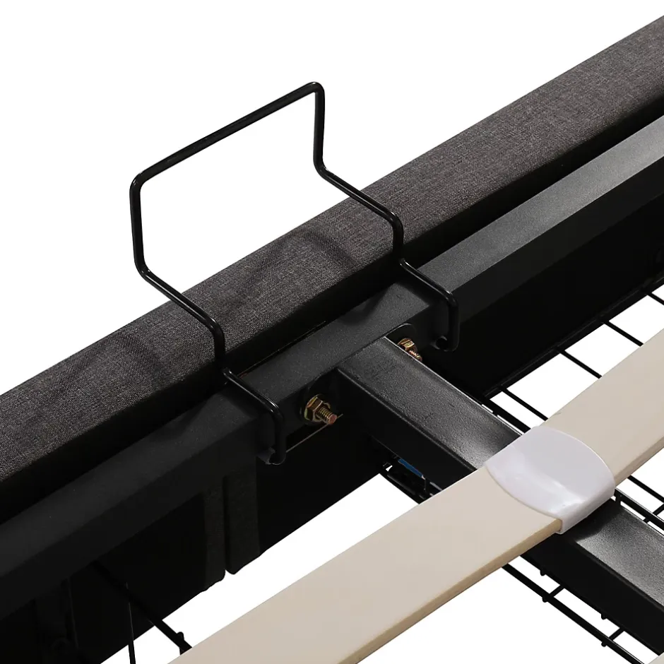 Gutent Lit adulte lit 160x200 cm lit rembourré hydraulique lit de rangement avec éclairage led lit double lin gris Outlet
