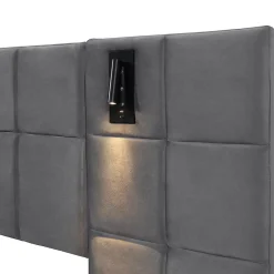 Gutent Lit adulte lit 160x200 cm lit rembourré hydraulique lit de rangement lit double velours gris