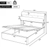 Gutent Lit adulte lit 140x200 cm lit rembourré hydraulique lit double avec sommier à lattes pu blanc crème New