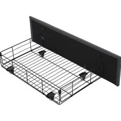 ModernLuxe Lit adulte rembourré 90x200 cm en lin - 2 tiroirs - avec fonction de charge et éclairage LED - Gris Online