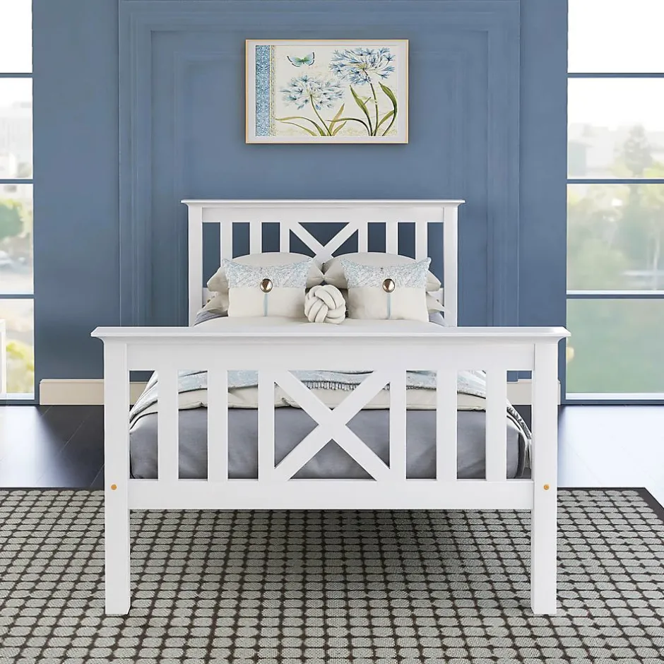 Blackcolors Lit Adulte Simple 90x200cm Bois Blanc Discount