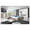 Meublorama Lit adulte 180x200 avec tiroirs intégrés - Collection EOS. Coloris chene clair et blanc Best