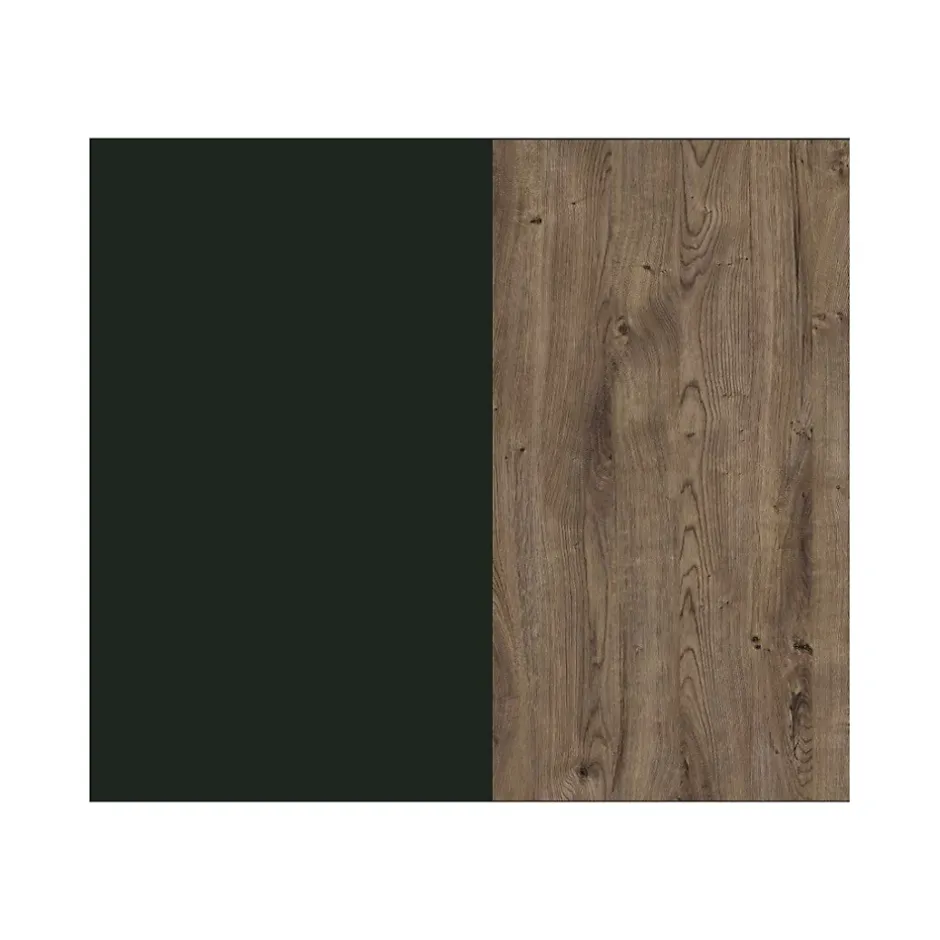 Meublorama Lit adulte 180x200 collection ASSIA. Coloris vert kaki et finitions aspect chene Discount