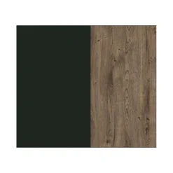 Meublorama Lit adulte 180x200 collection ASSIA. Coloris vert kaki et finitions aspect chene.